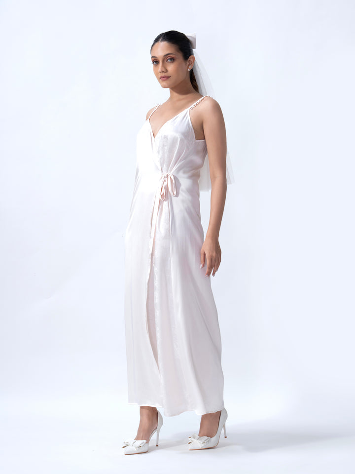 Bridal Jacqaurd Silk Long Slip