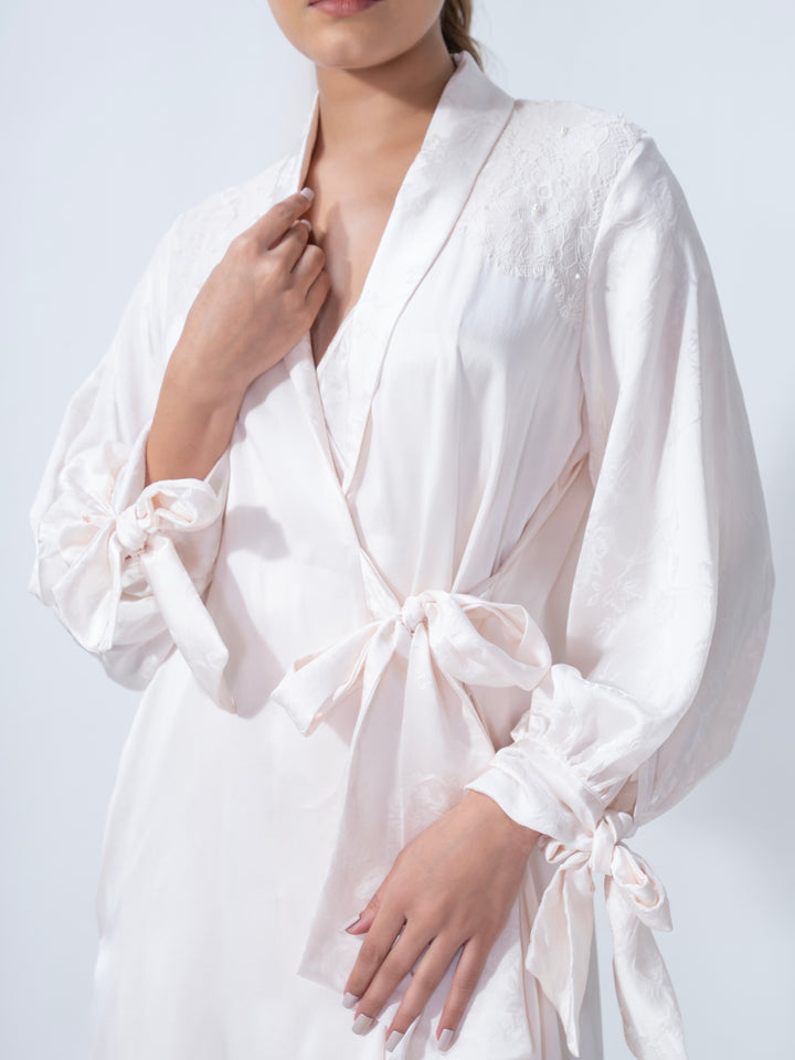 Bridal Jacqaurd Silk Long Robe