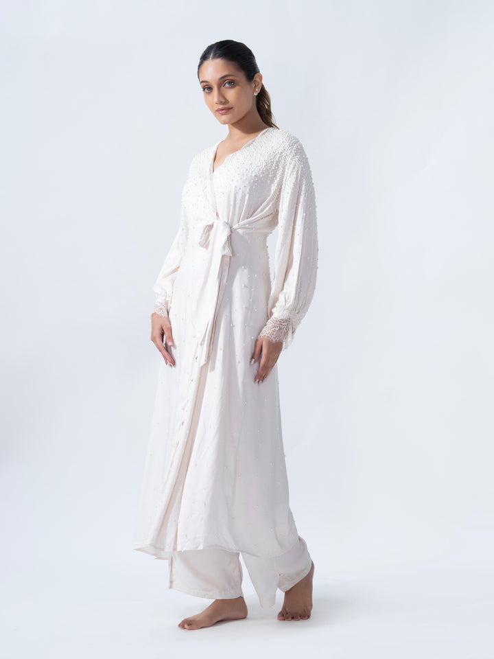 Bridal Pearl Long Robe