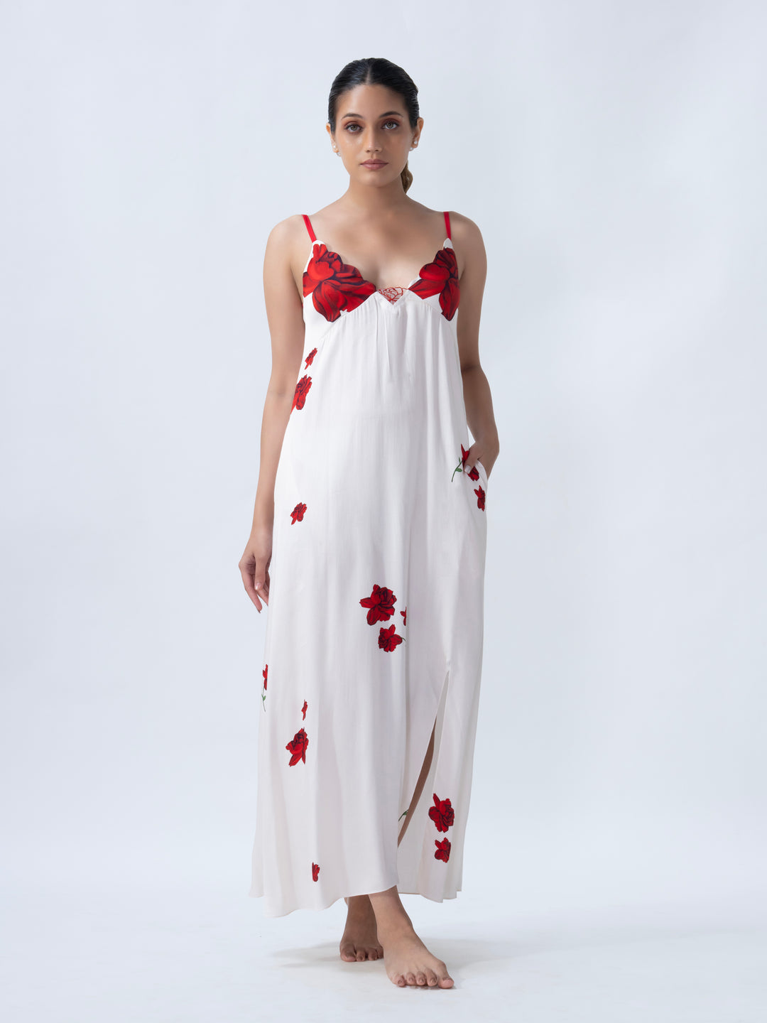 Lovers & Roses Long Slip & Robe Set