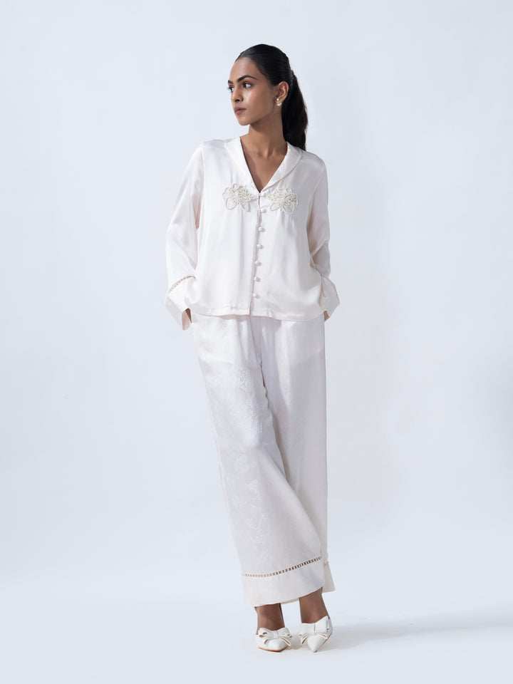 Bridal Jacquard Pure Silk PJ Set